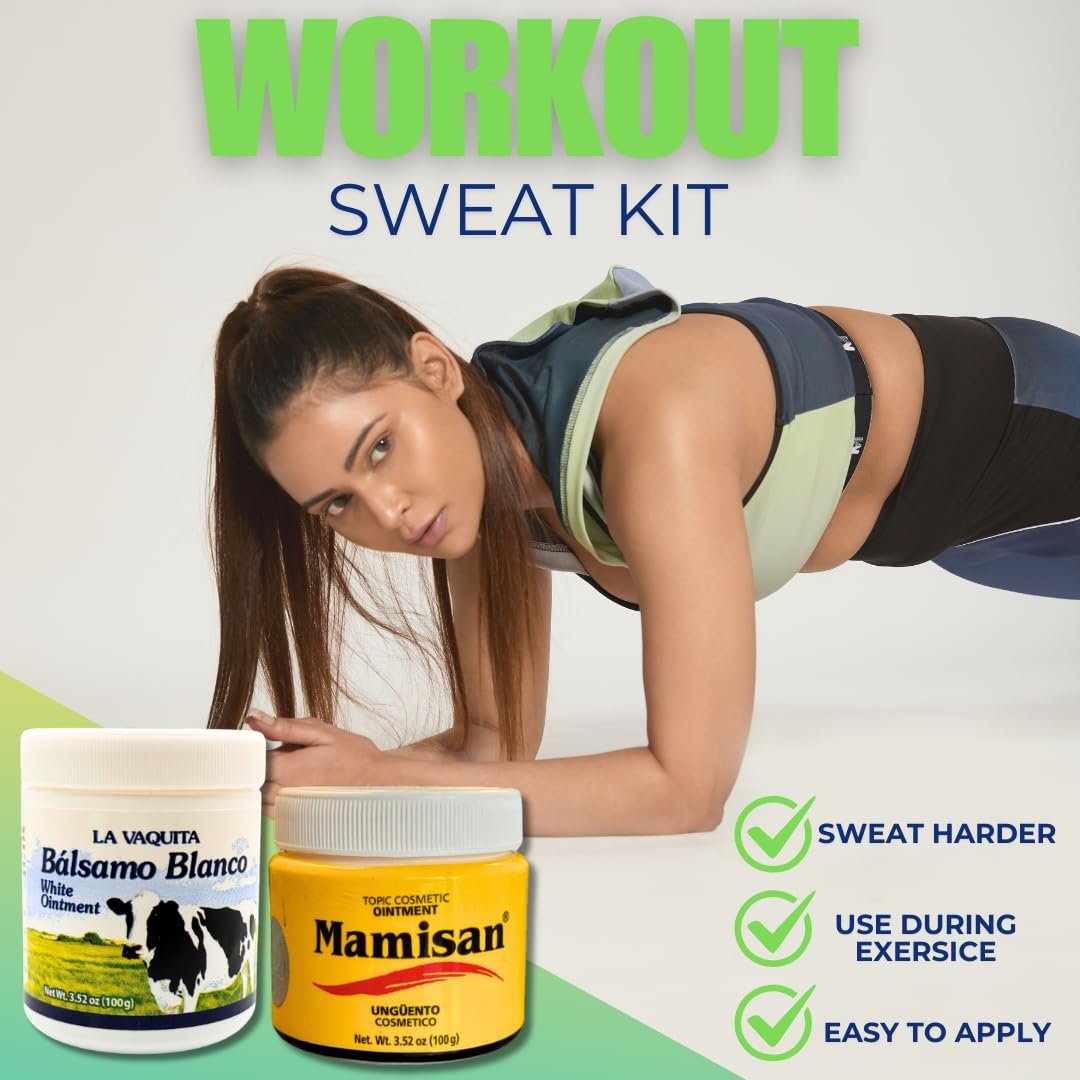 Cosmetic Ointment & La Vaquita Bálsamo Blanco (3.52 oz Each) for Sweating, Fat Burning, Joint Relief, and Muscle Recovery Avelisse