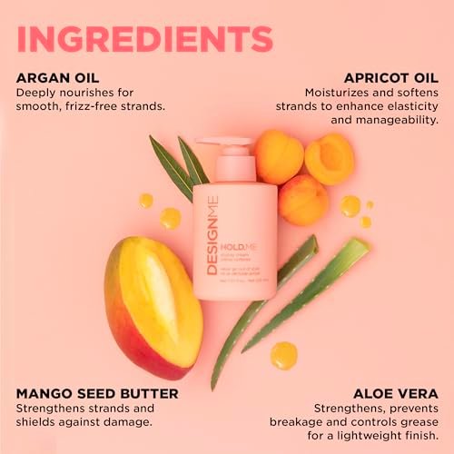 Design.Me HOLD.ME Styling Cream - Hair Smoothing Cream for Blowouts & Sleek Looks, Hydrating, Tames Frizz & Flyaways, Adds Shine & Soft Hold for All Hair Types Avelisse