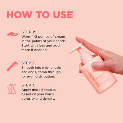 Design.Me HOLD.ME Styling Cream - Hair Smoothing Cream for Blowouts & Sleek Looks, Hydrating, Tames Frizz & Flyaways, Adds Shine & Soft Hold for All Hair Types Avelisse