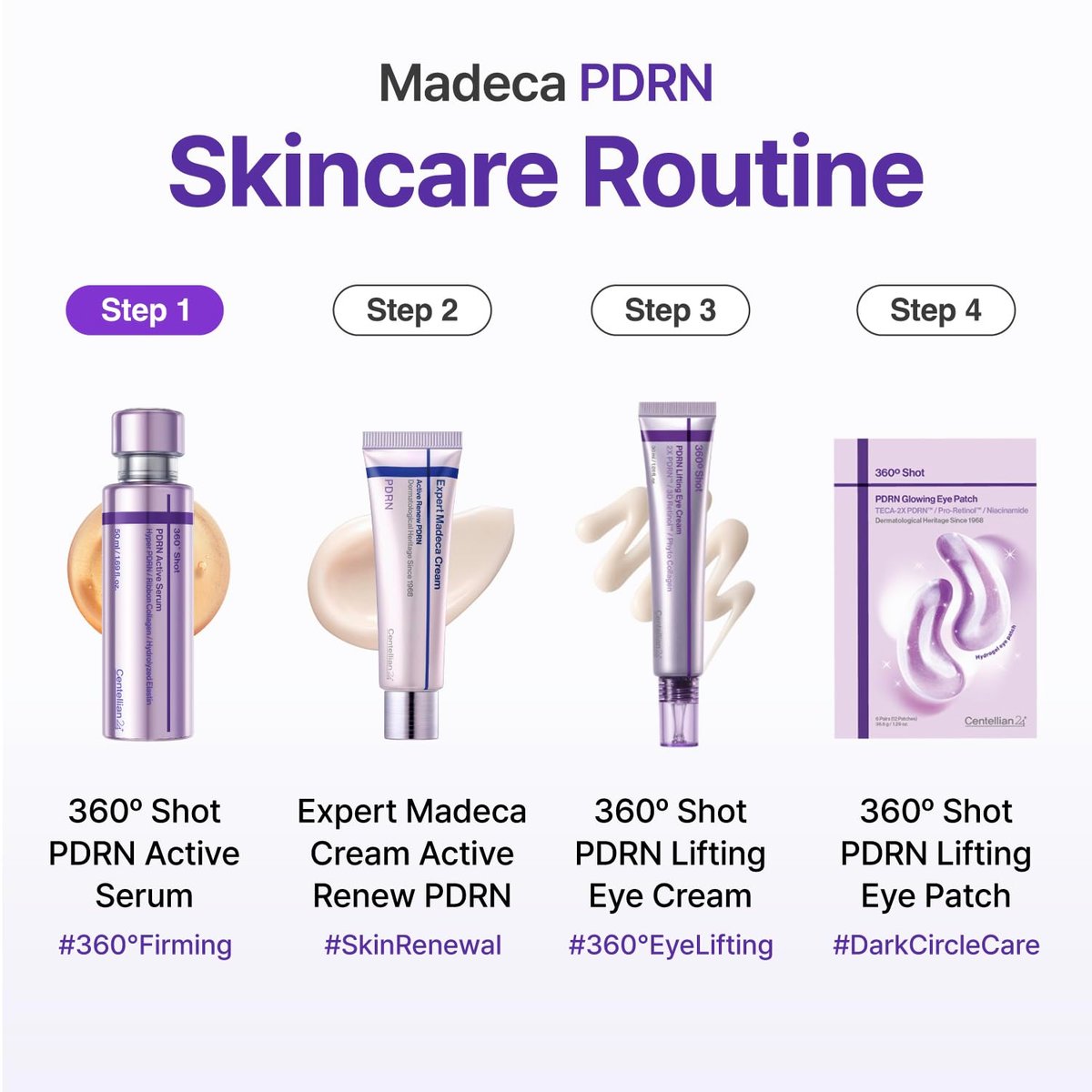 CENTELLIAN 24 360º Shot PDRN Active Serum – Intense Hydration & Skin Firming with PDRN, Ribbon Collagen & Hyaluronic Acid (1.69 fl oz) Avelisse