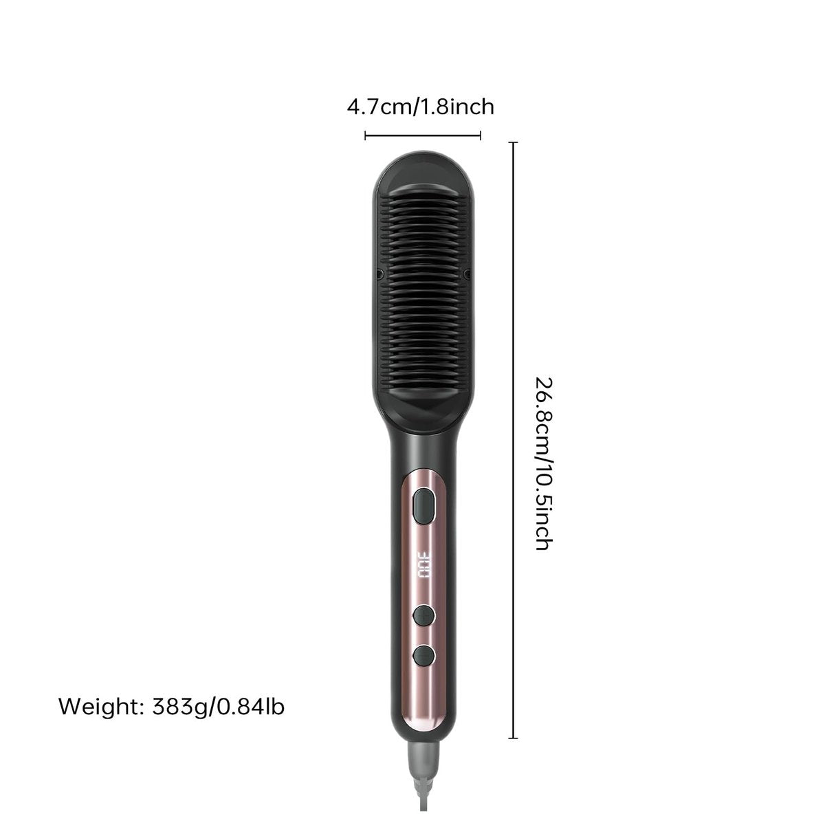 Faytion Hair Straightener Brush with 9 Temperatures - Negative Ionic Straightening Brush for Hair Care, Ceramic Straightener Comb with Anti-Scald Design, 30s Fast Heating & Auto-Off, Dual Voltage (Rose Gold) - görsel 13