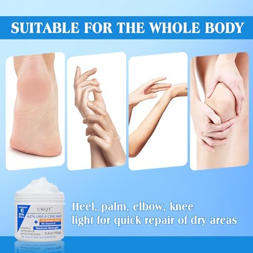 42% Urea Cream for Dry & Cracked Skin - Maximum Strength Foot & Hand Cream with 2% Salicylic Acid, 5% Vitamin E, Tea Tree Oil, Aloe Vera, Shea Butter - Moisturizer & Skin Repair Cream for Feet - görsel 12