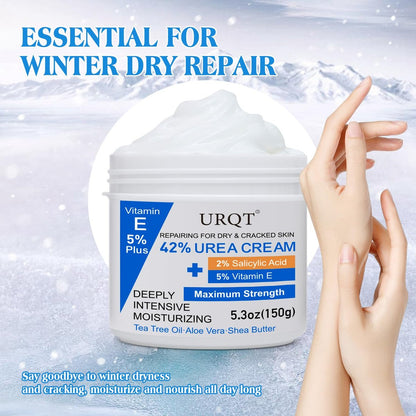 42% Urea Cream for Dry & Cracked Skin - Maximum Strength Foot & Hand Cream with 2% Salicylic Acid, 5% Vitamin E, Tea Tree Oil, Aloe Vera, Shea Butter - Moisturizer & Skin Repair Cream for Feet