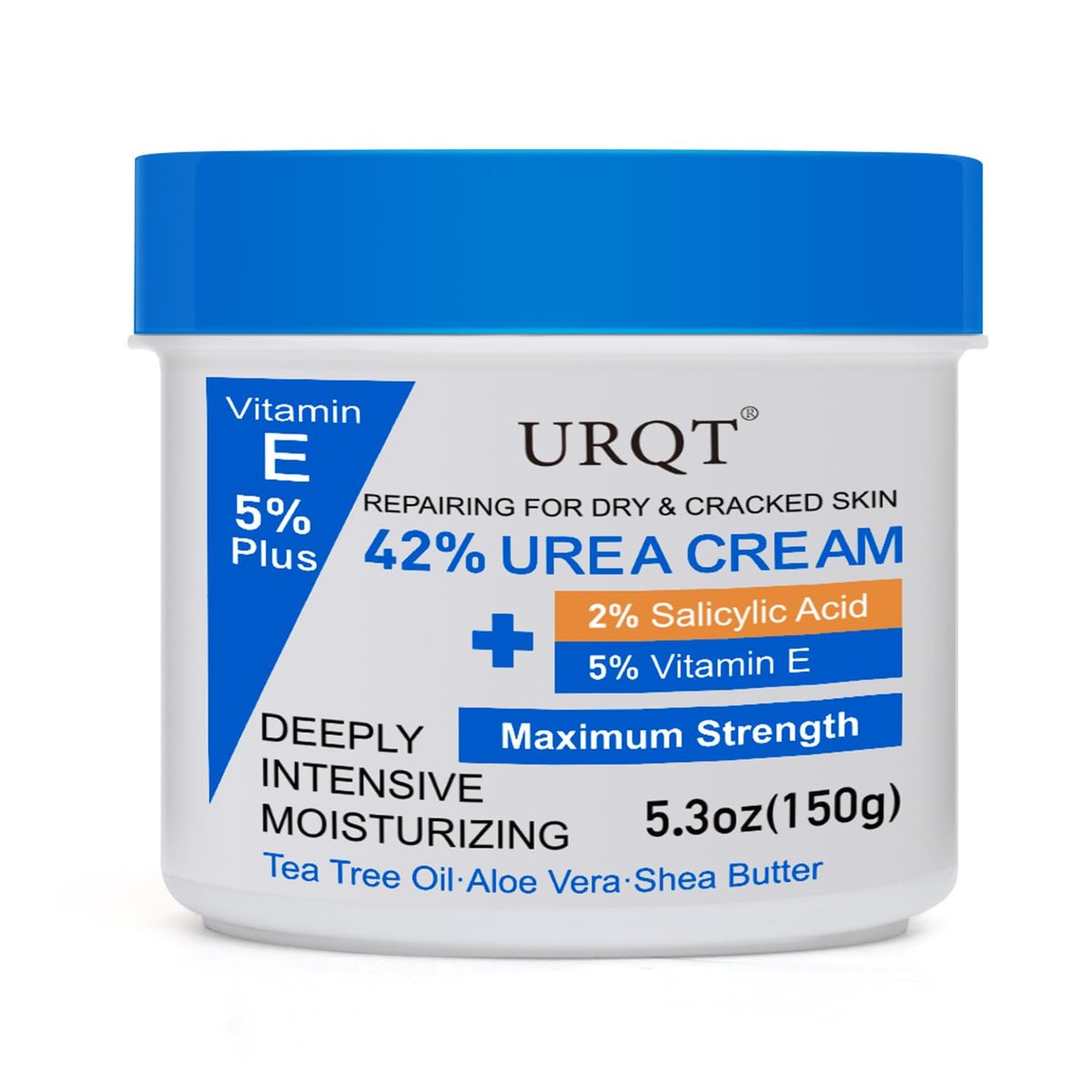 42% Urea Cream for Dry & Cracked Skin - Maximum Strength Foot & Hand Cream with 2% Salicylic Acid, 5% Vitamin E, Tea Tree Oil, Aloe Vera, Shea Butter - Moisturizer & Skin Repair Cream for Feet - görsel 3