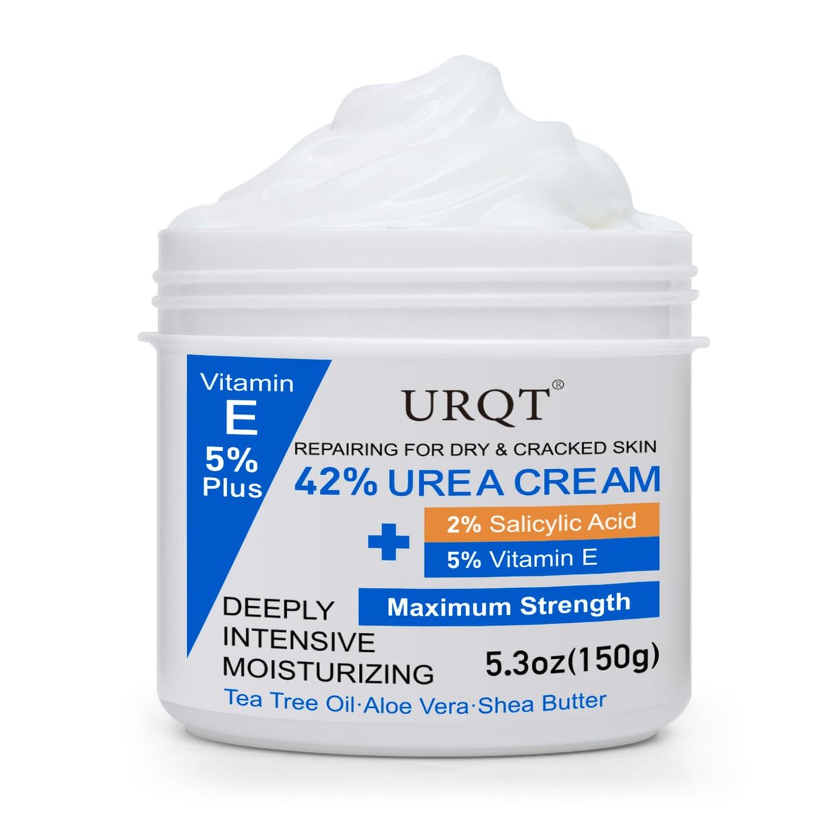 42% Urea Cream for Dry & Cracked Skin - Maximum Strength Foot & Hand Cream with 2% Salicylic Acid, 5% Vitamin E, Tea Tree Oil, Aloe Vera, Shea Butter - Moisturizer & Skin Repair Cream for Feet - görsel 1