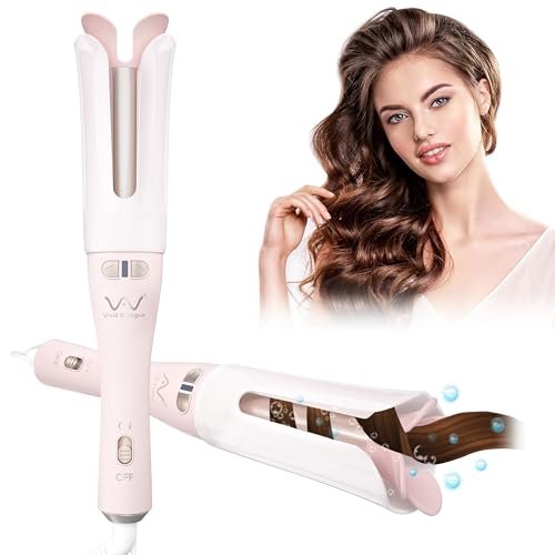 VAV Rotating Hair Curler & Automatic Curling Iron - 1.25-Inch Barrel for Medium/Long Hair, Tangle-Free, Speedy Curls, 392°F, Easy to Use for Beginners (Pink) - görsel 8