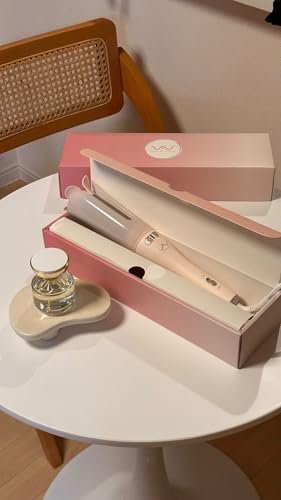 VAV Rotating Hair Curler & Automatic Curling Iron - 1.25-Inch Barrel for Medium/Long Hair, Tangle-Free, Speedy Curls, 392°F, Easy to Use for Beginners (Pink)