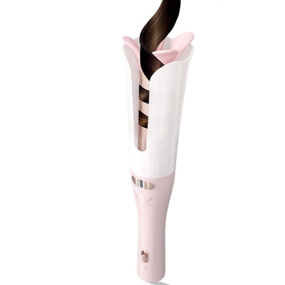 VAV Rotating Hair Curler & Automatic Curling Iron - 1.25-Inch Barrel for Medium/Long Hair, Tangle-Free, Speedy Curls, 392°F, Easy to Use for Beginners (Pink)