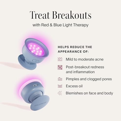 Solawave Bye Acne: Blue & Red Light Therapy Wand for Face & Body – LED Device Reduces Redness, Pimples, Zits & Blemishes, Calms Inflammation, 3-Min Treatment, Easy to Use Avelisse