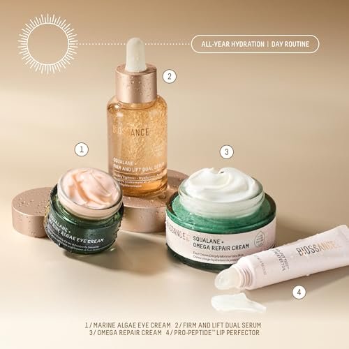 Biossance Squalane + Firm & Lift Dual Serum – Firming Face Serum for Maturing Skin with Hyaluronic Acid, Squalane, Ectoin, Gravetye Giant & Bisabolol – Reduces Wrinkles & Hydrates – 30ml Avelisse