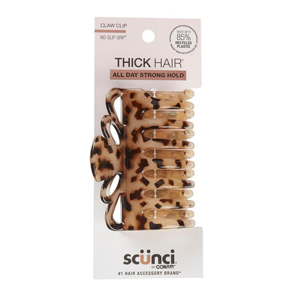 Scunci by Conair Tortoise Claw Clip for Thick Hair – 1 Count, Hair Clips for Women, Trendy Hair Accessories for All Hair Types