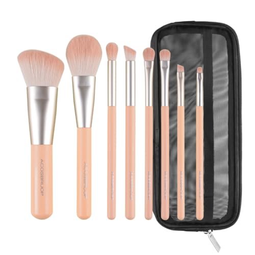 ACOSBRUOP 8-Piece Makeup Brush Set with Delicacy Case - Black Aluminum Cosmetic Brushes Avelisse