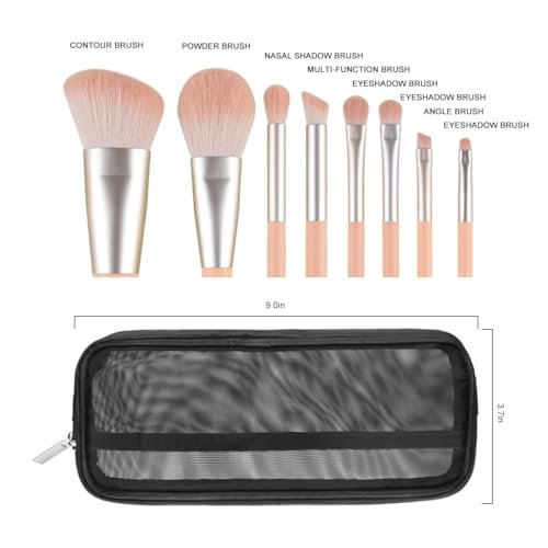 ACOSBRUOP 8-Piece Makeup Brush Set with Delicacy Case - Black Aluminum Cosmetic Brushes Avelisse
