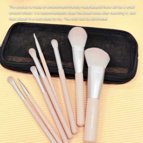 ACOSBRUOP 8-Piece Makeup Brush Set with Delicacy Case - Black Aluminum Cosmetic Brushes Avelisse