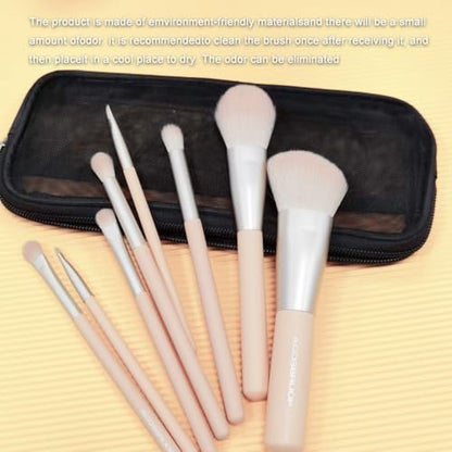 ACOSBRUOP 8-Piece Makeup Brush Set with Delicacy Case - Black Aluminum Cosmetic Brushes Avelisse