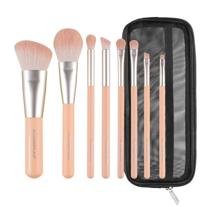 ACOSBRUOP 8-Piece Makeup Brush Set with Delicacy Case - Black Aluminum Cosmetic Brushes Avelisse