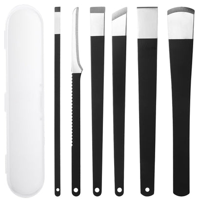 cobee 6-Piece Ingrown Toenail Removal Kit with Callus Shaver & Storage Box - Stainless Steel Foot Care Tool for Dead Skin, Corns, and Calluses