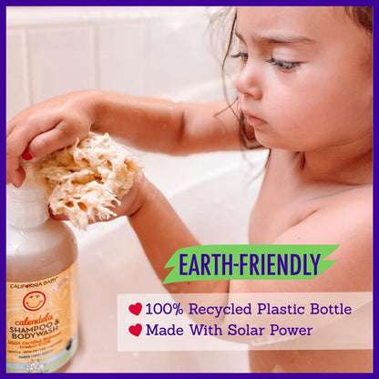 California Baby Kids Shampoo + Body Wash | Calendula | Soothing Skin Care for Kids & Teens | 100% Plant-Based | Lavender Scent | Hypoallergenic | 19 oz