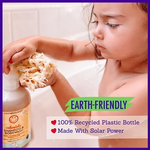 California Baby Kids Shampoo + Body Wash | Calendula | Soothing Skin Care for Kids & Teens | 100% Plant-Based | Lavender Scent | Hypoallergenic | 19 oz - görsel 14