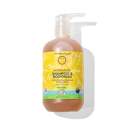 California Baby Kids Shampoo + Body Wash | Calendula | Soothing Skin Care for Kids & Teens | 100% Plant-Based | Lavender Scent | Hypoallergenic | 19 oz