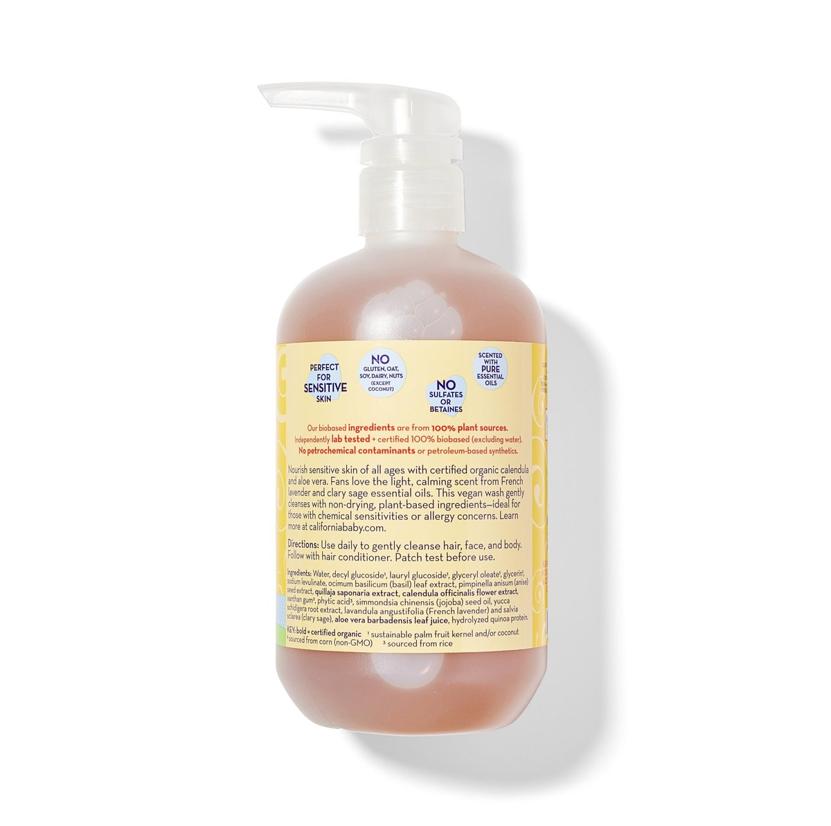 California Baby Kids Shampoo + Body Wash | Calendula | Soothing Skin Care for Kids & Teens | 100% Plant-Based | Lavender Scent | Hypoallergenic | 19 oz - görsel 3