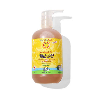 California Baby Kids Shampoo + Body Wash | Calendula | Soothing Skin Care for Kids & Teens | 100% Plant-Based | Lavender Scent | Hypoallergenic | 19 oz
