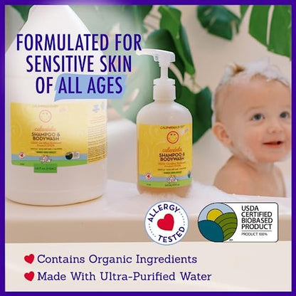 California Baby Kids Shampoo + Body Wash | Calendula | Soothing Skin Care for Kids & Teens | 100% Plant-Based | Lavender Scent | Hypoallergenic | 19 oz