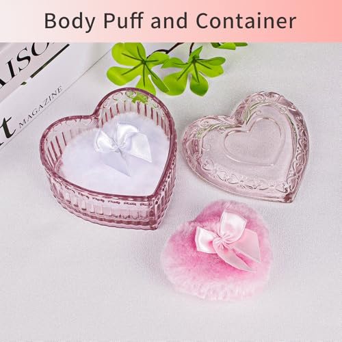 Gsteng Large Crystal Clear Reusable Body Powder Puff with Glass Container – Washable Velvet Face & Body Glitter Puff for Wet & Dry Makeup - görsel 6