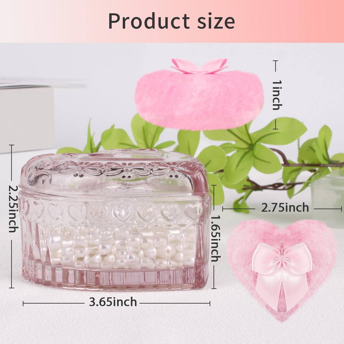 Gsteng Large Crystal Clear Reusable Body Powder Puff with Glass Container – Washable Velvet Face & Body Glitter Puff for Wet & Dry Makeup - görsel 3