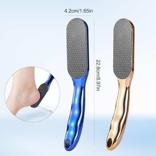2-Pack Nano Glass Foot Files – Professional Hard Skin Remover with Ergonomic Handle (Gold + Blue) Avelisse