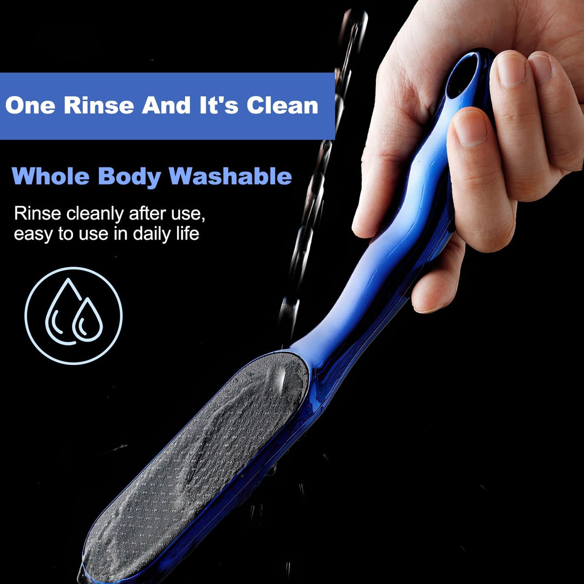 2-Pack Nano Glass Foot Files – Professional Hard Skin Remover with Ergonomic Handle (Gold + Blue) Avelisse