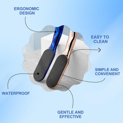 2-Pack Nano Glass Foot Files – Professional Hard Skin Remover with Ergonomic Handle (Gold + Blue) Avelisse