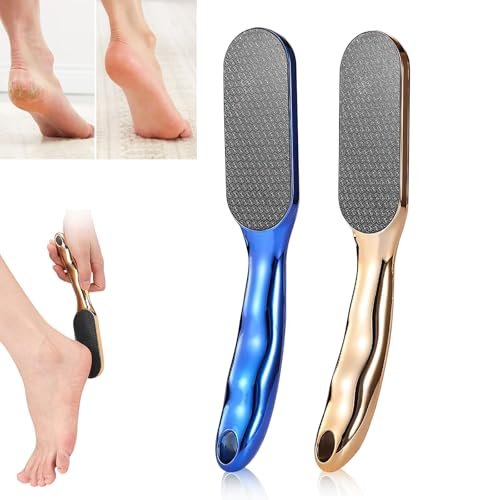 2-Pack Nano Glass Foot Files – Professional Hard Skin Remover with Ergonomic Handle (Gold + Blue) Avelisse