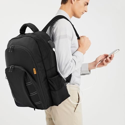 OUUTMEE Barber Supplies Bag - Portable Backpack for Clippers & Tools, Travel Hairstylist Organizer with USB Port, Black Avelisse
