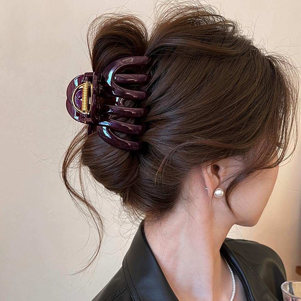 Retro Red Large Hair Clips for Thick Hair – Vintage Non-Slip Hair Claw Clips for Women & Girls (3.54 Inch) - görsel 15