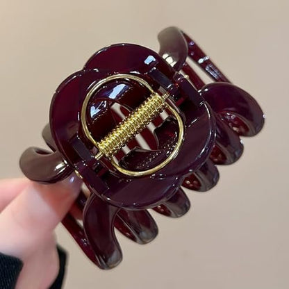 Retro Red Large Hair Clips for Thick Hair – Vintage Non-Slip Hair Claw Clips for Women & Girls (3.54 Inch)
