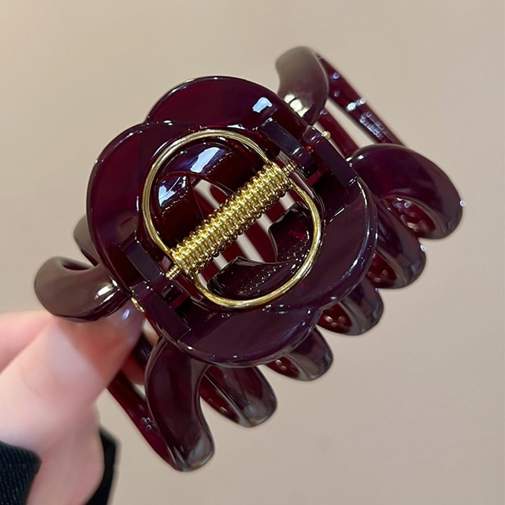 Retro Red Large Hair Clips for Thick Hair – Vintage Non-Slip Hair Claw Clips for Women & Girls (3.54 Inch) - görsel 5