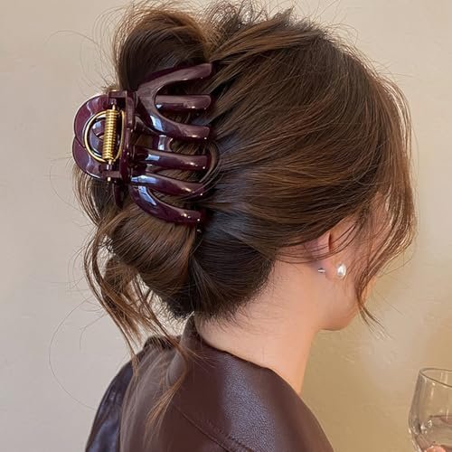 Retro Red Large Hair Clips for Thick Hair – Vintage Non-Slip Hair Claw Clips for Women & Girls (3.54 Inch) - görsel 10