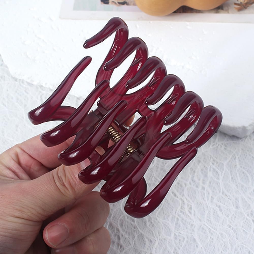 Retro Red Large Hair Clips for Thick Hair – Vintage Non-Slip Hair Claw Clips for Women & Girls (3.54 Inch) - görsel 7