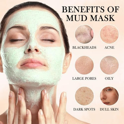 WENJLYJ 30-Piece Clay Mask Set for Face – Vitamin C, Dead Sea Mud & Cucumber Mud Masks – Deep Cleansing Blackhead Remover Facial Skin Care Set – Moisturizing Face Masks for Women, Gift Set