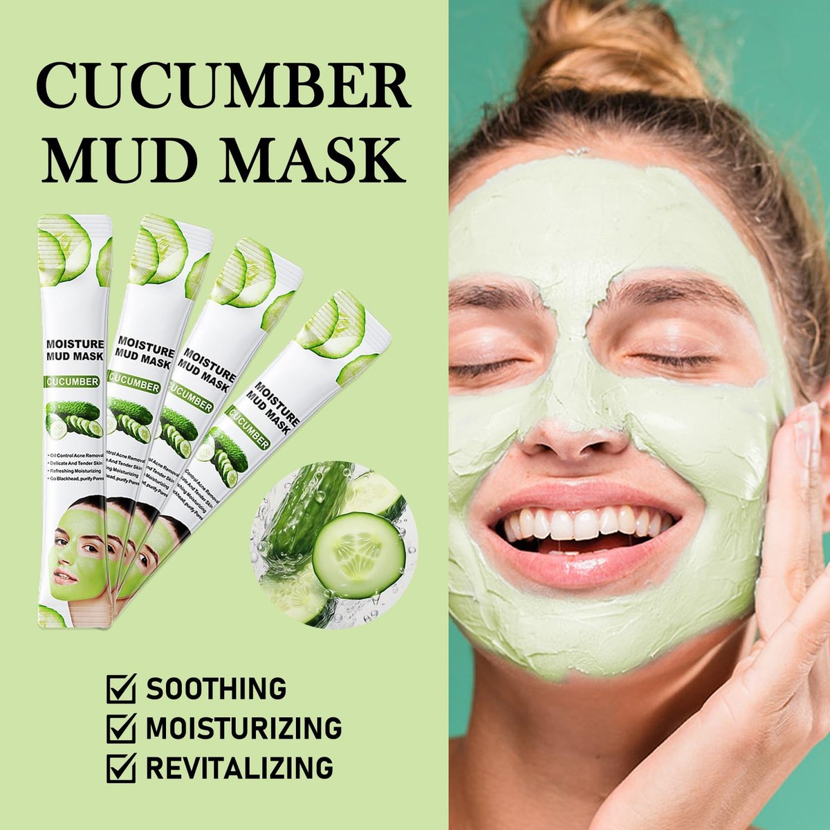 WENJLYJ 30-Piece Clay Mask Set for Face – Vitamin C, Dead Sea Mud & Cucumber Mud Masks – Deep Cleansing Blackhead Remover Facial Skin Care Set – Moisturizing Face Masks for Women, Gift Set - görsel 5