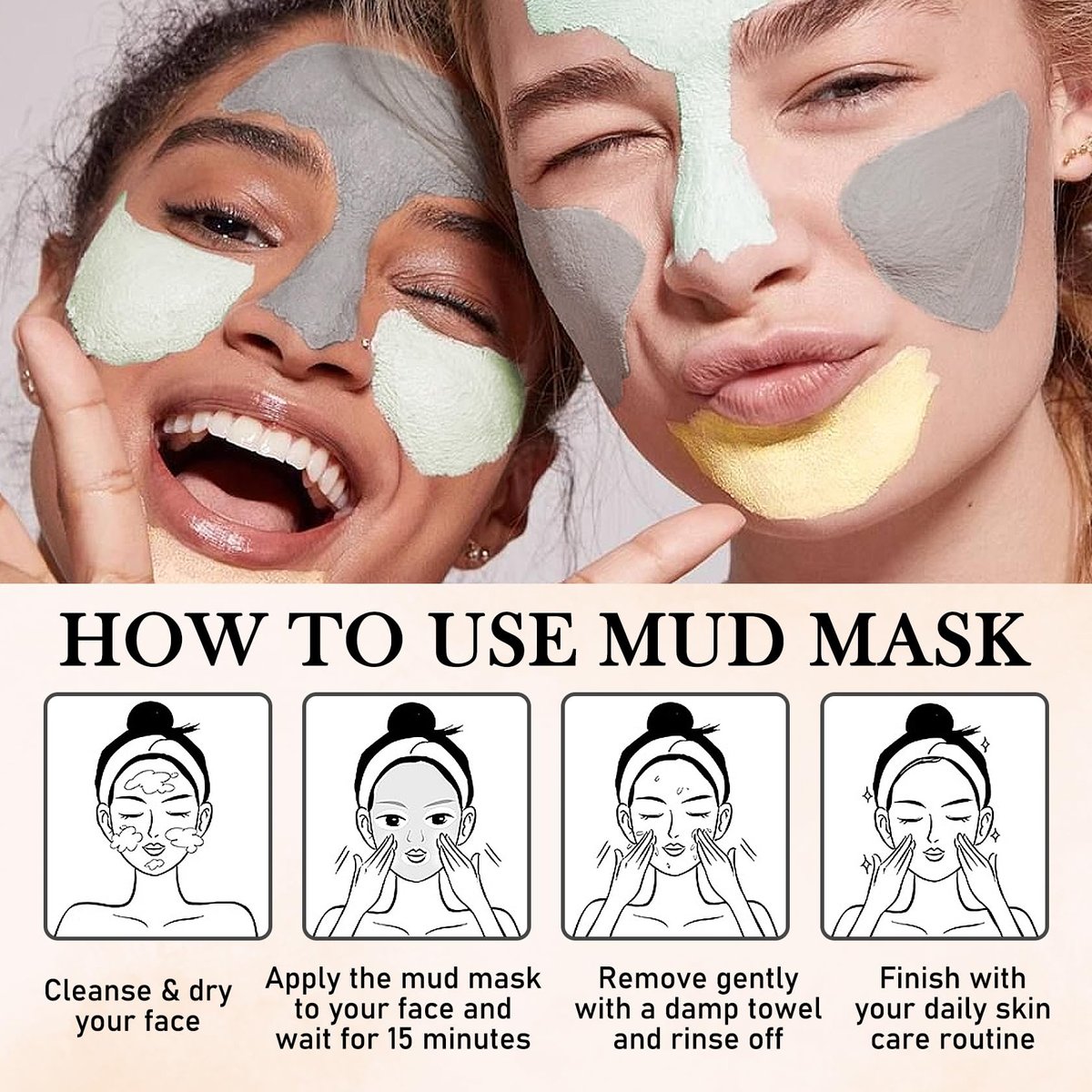 WENJLYJ 30-Piece Clay Mask Set for Face – Vitamin C, Dead Sea Mud & Cucumber Mud Masks – Deep Cleansing Blackhead Remover Facial Skin Care Set – Moisturizing Face Masks for Women, Gift Set - görsel 13