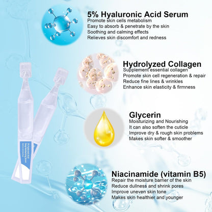 5% Hyaluronic Acid Serum Ultra Moisturizing & Elastic Skin - Wake Nature Perfection Hyaluronic Acid - Anti-Aging Serum for Face Single-Use Vials Skincare - Repair Sensitive Skin (1.5 ml)*30 Avelisse