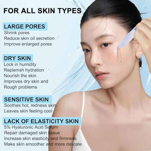 5% Hyaluronic Acid Serum Ultra Moisturizing & Elastic Skin - Wake Nature Perfection Hyaluronic Acid - Anti-Aging Serum for Face Single-Use Vials Skincare - Repair Sensitive Skin (1.5 ml)*30 Avelisse