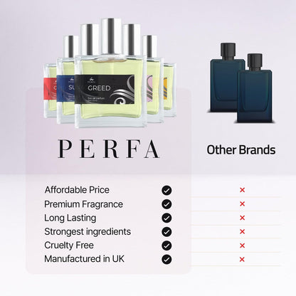 Perfa Men's Perfume Spray Inspired by Gre.eed Av.entuz - Long Lasting Masculine Fragrance with Pineapple, Oakmoss Musk & Smoky Vanilla - 50ml Avelisse