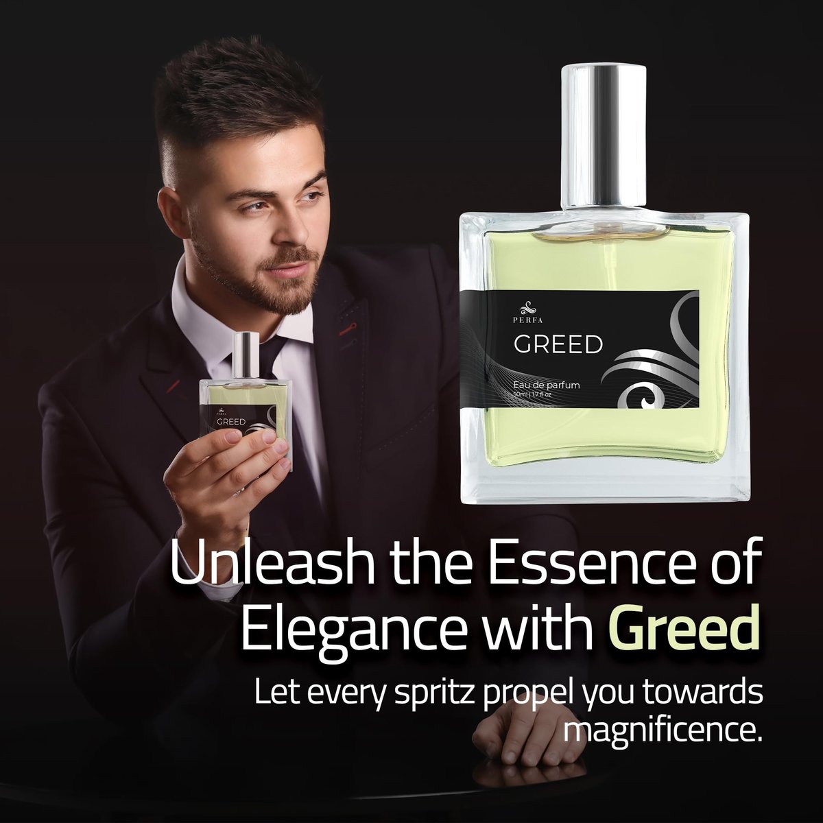 Perfa Men's Perfume Spray Inspired by Gre.eed Av.entuz - Long Lasting Masculine Fragrance with Pineapple, Oakmoss Musk & Smoky Vanilla - 50ml Avelisse