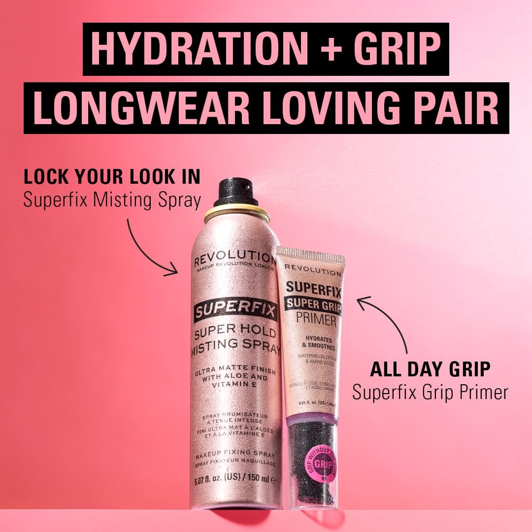 Revolution Beauty London Superfix Grip Primer - Hydrating & Smoothing Face Primer for Makeup, Gel-Formula, Vegan & Cruelty-Free, 0.81 fl oz - görsel 11