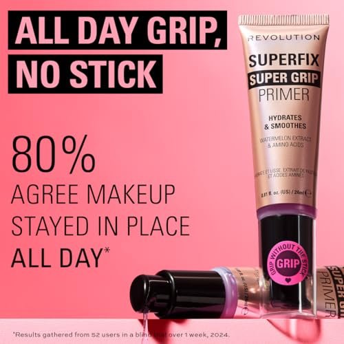 Revolution Beauty London Superfix Grip Primer - Hydrating & Smoothing Face Primer for Makeup, Gel-Formula, Vegan & Cruelty-Free, 0.81 fl oz - görsel 10