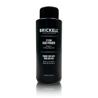 Brickell Men's Styling Hair Powder for Men - Natural & Organic Volumizing Texturizing Powder, Non-Greasy, Fragrance-Free, 18g