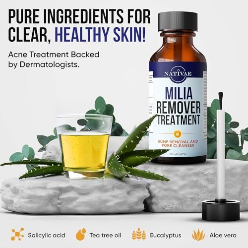 Milia Remover Treatment for Eyes & Face - Milia Spot Treatment with Salicylic Acid & Tea Tree Oil - Milia Acne Serum by Nativae Avelisse